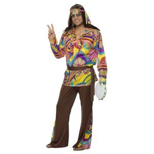 Smiffys Mens Hippie Costume Set / Multicolored